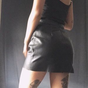 Faux leather mini skirt